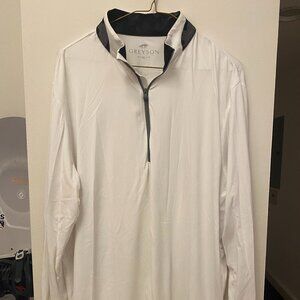 Greyson Men's White Performance Quarter Zip Size XL